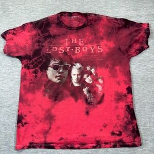 Lost Boys Shirt Mens Large Red Black Tie Dye Vampire Graphic Horror Movie Tee
